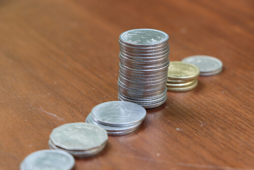 coins on desk